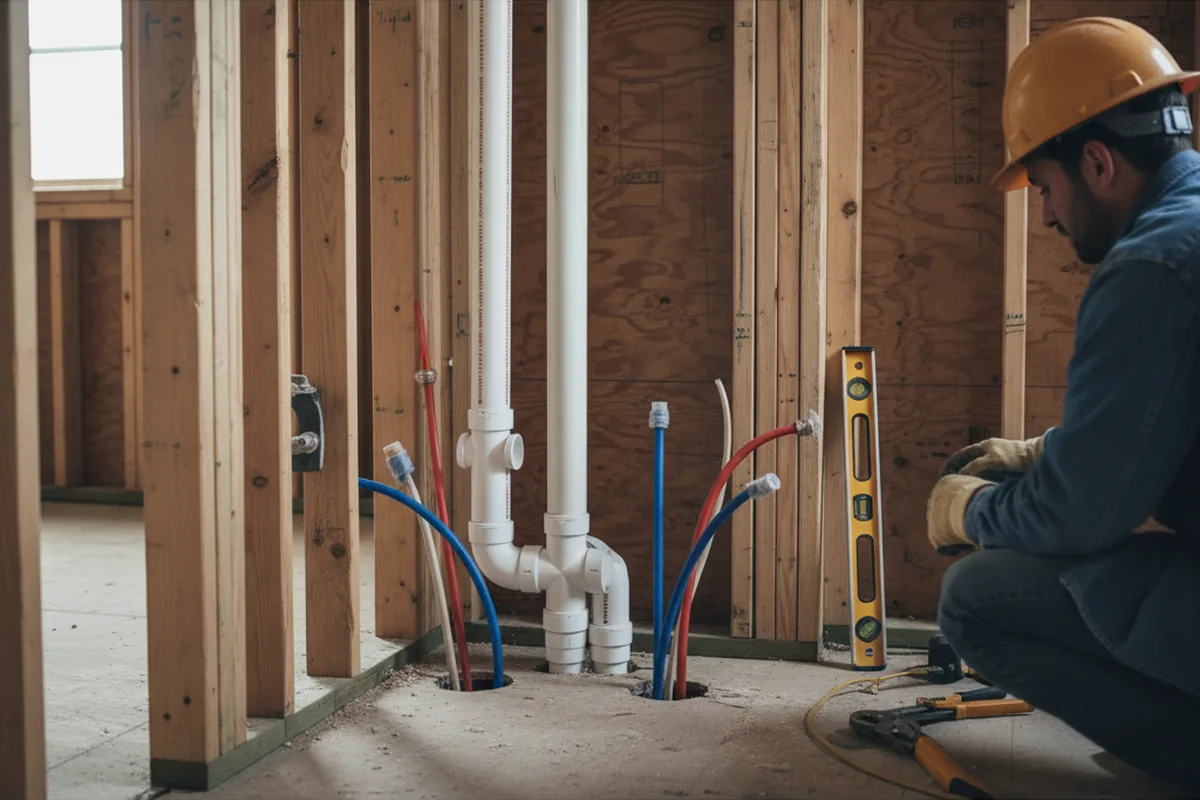 Drain and supply rough-in during Garbage Disposal Repair in Lilly